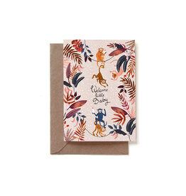 Reddish Design Wenskaart - New Baby Monkey - Dubbele kaart + Envelop
