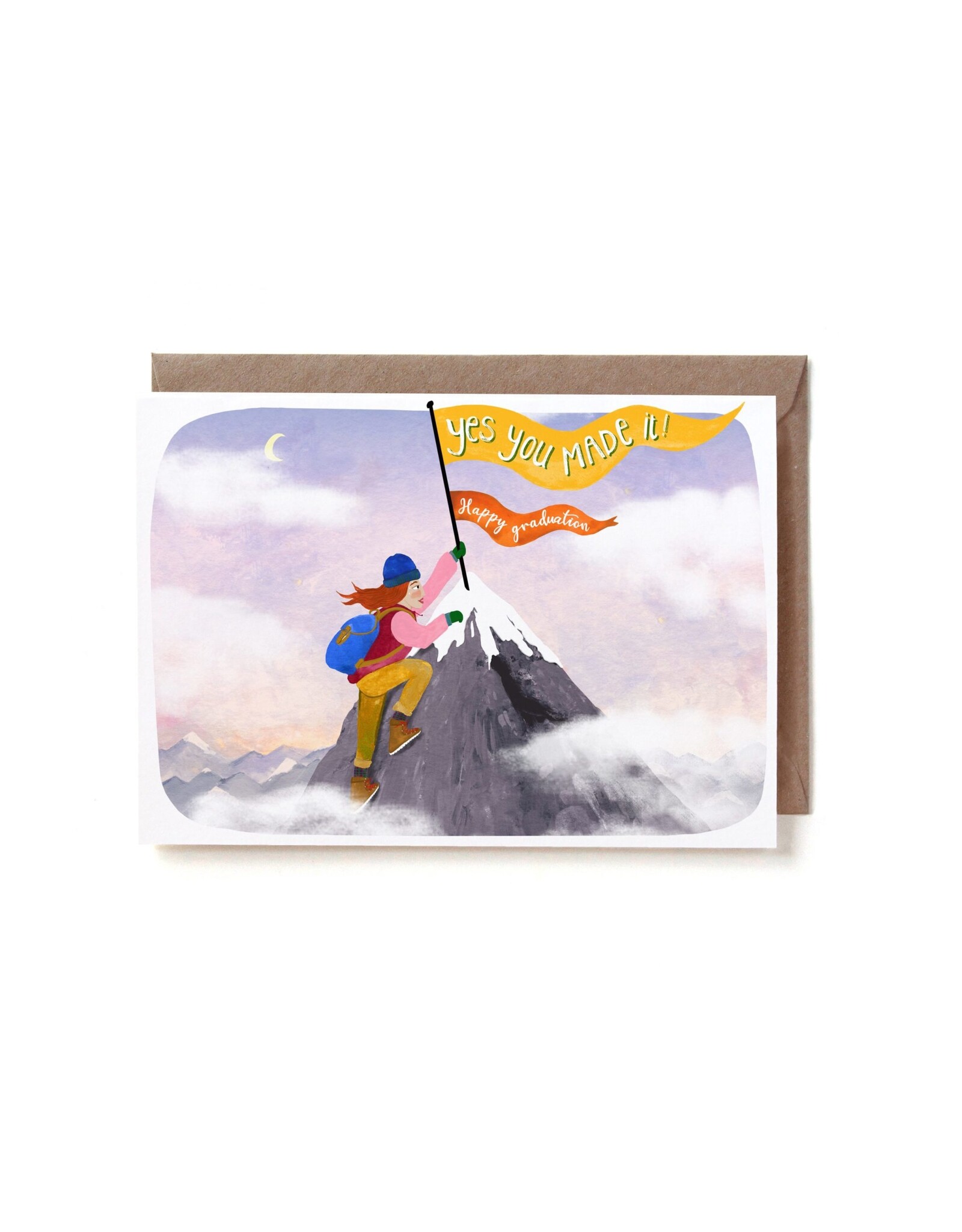Reddish Design Wenskaart - Yes you made it - Dubbele kaart + Envelop