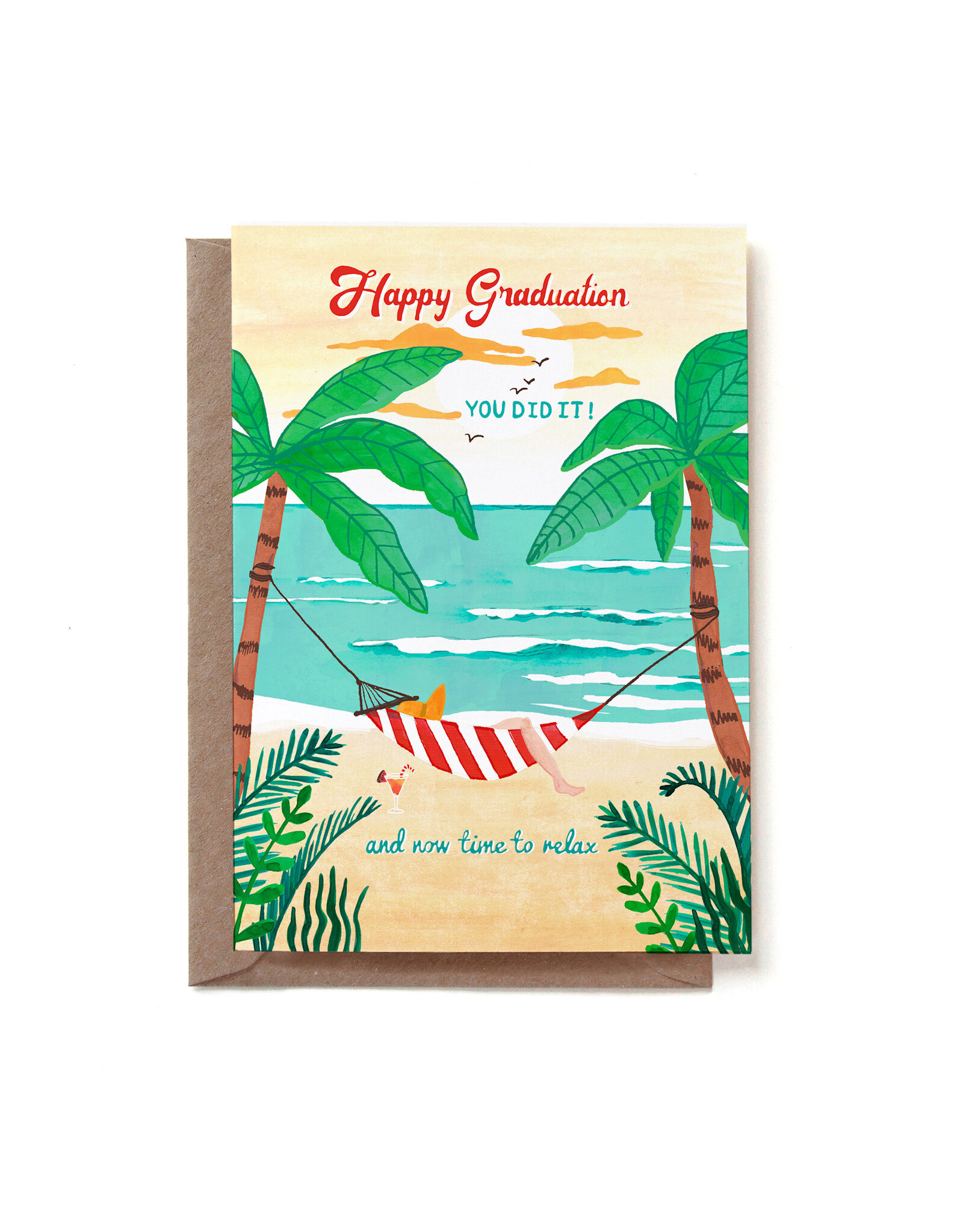 Reddish Design Wenskaart - Graduation Relax - Dubbele kaart + Envelop