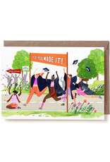 Reddish Design Wenskaart - Grad Running - Dubbele kaart + Envelop