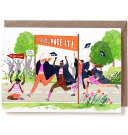 Reddish Design Wenskaart - Grad Running - Dubbele kaart + Envelop
