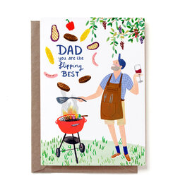 Reddish Design Wenskaart - Dad Bbq - Dubbele kaart + Envelop