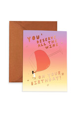 Carolyn Suzuki Goods Wenskaart - All the Wine  - Dubbele kaart en Envelop