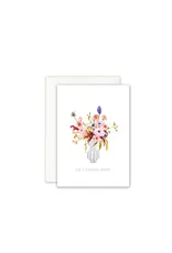 Leo La Douce Wenskaart - Flowers, Wonderful Birhtday - Dubbele kaart + Envelop