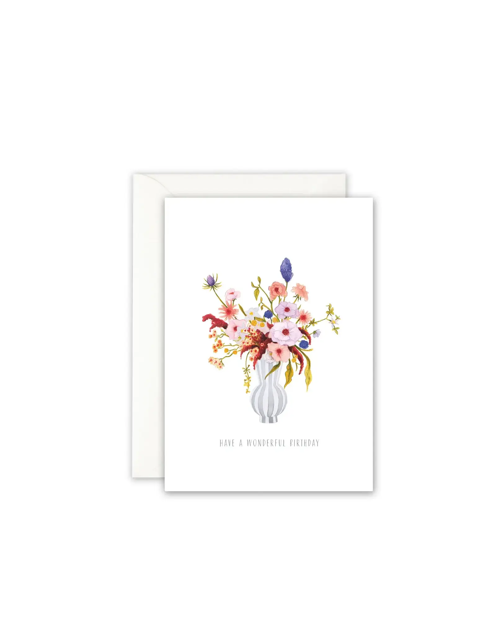 Leo La Douce Wenskaart - Flowers, Wonderful Birhtday - Dubbele kaart + Envelop