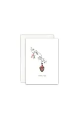 Leo La Douce Wenskaart - Flower Vase, Thank you - Dubbele kaart + Envelop