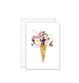 Leo La Douce Wenskaart - Flower Cone - Dubbele kaart + Envelop