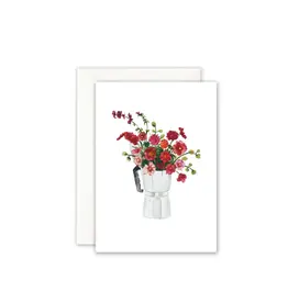 Leo La Douce Wenskaart - Red Espresso Bouquet - Dubbele kaart + Envelop