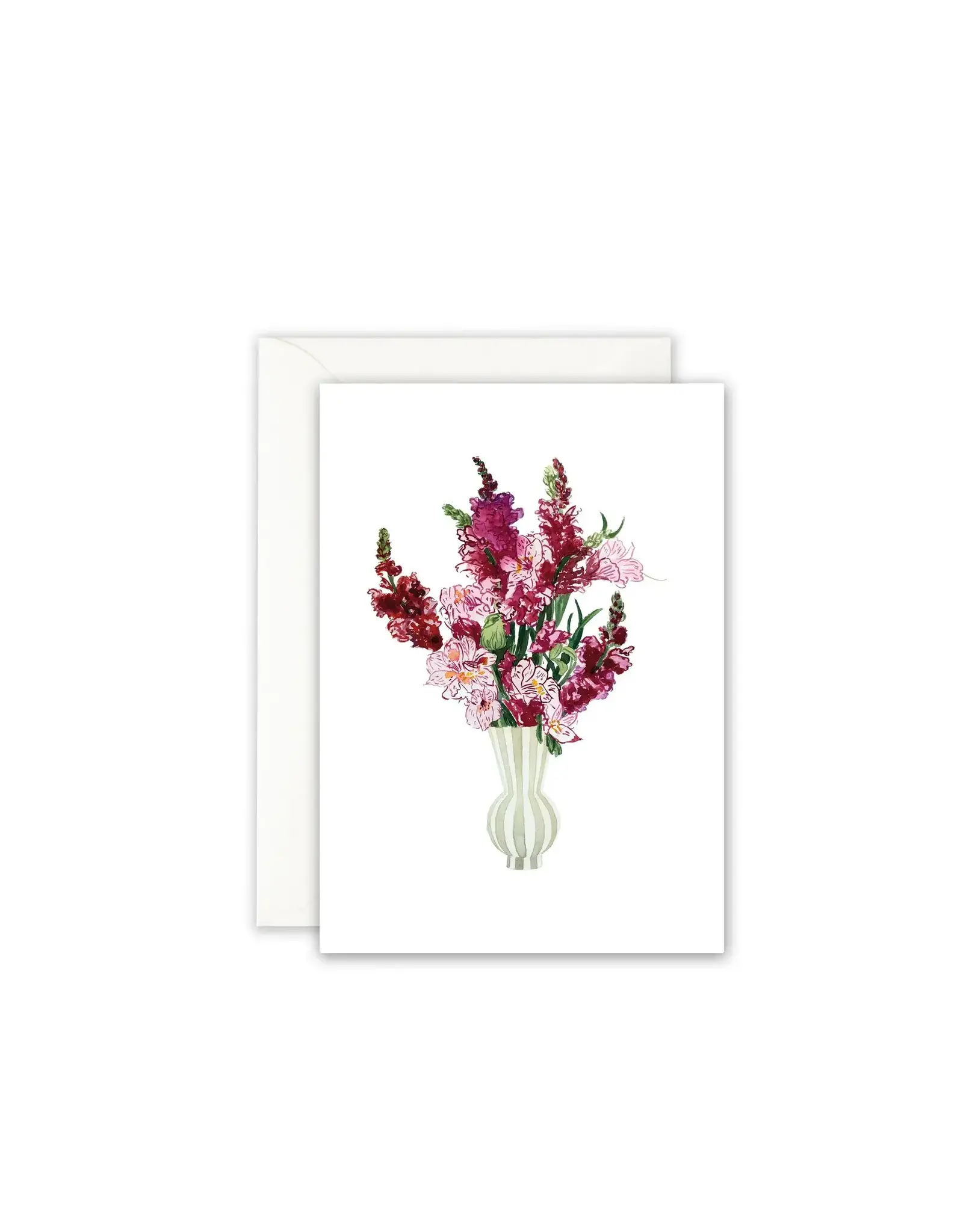 Leo La Douce Wenskaart - Pink Flower Bouquet - Dubbele kaart + Envelop