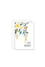 Leo La Douce Wenskaart -  Flowers, Just Married - Dubbele kaart + Envelop