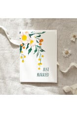 Leo La Douce Wenskaart -  Flowers, Just Married - Dubbele kaart + Envelop
