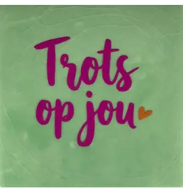 Yett Tegeltje - Trots op jou, Mint/Knalroze - 10x10