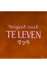 Yett Tegeltje - Vergeet niet te leven, Terra/Warmroze - 10x10