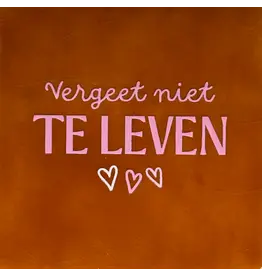 Yett Tegeltje - Vergeet niet te leven, Terra/Warmroze - 10x10