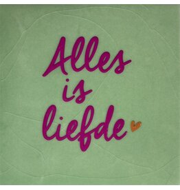 Yett Tegeltje - Alles is liefde, Mint/Roze - 10x10