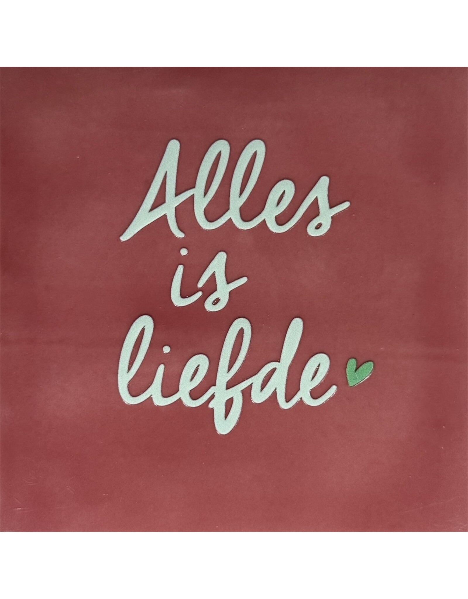 Yett Tegeltje - Alles is liefde, Roze/Lichtgroen - 10x10