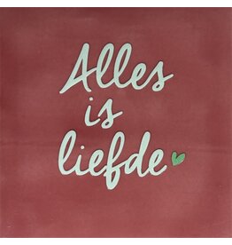 Yett Tegeltje - Alles is liefde, Roze/Lichtgroen - 10x10