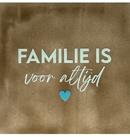 Yett Tegeltje - Familie is voor altijd, Taupe/Lichtgroen - 10x10
