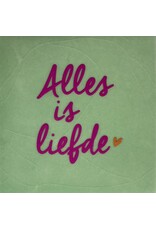 Yett Tegeltje - Love you, Mint/Knalroze - 10x10