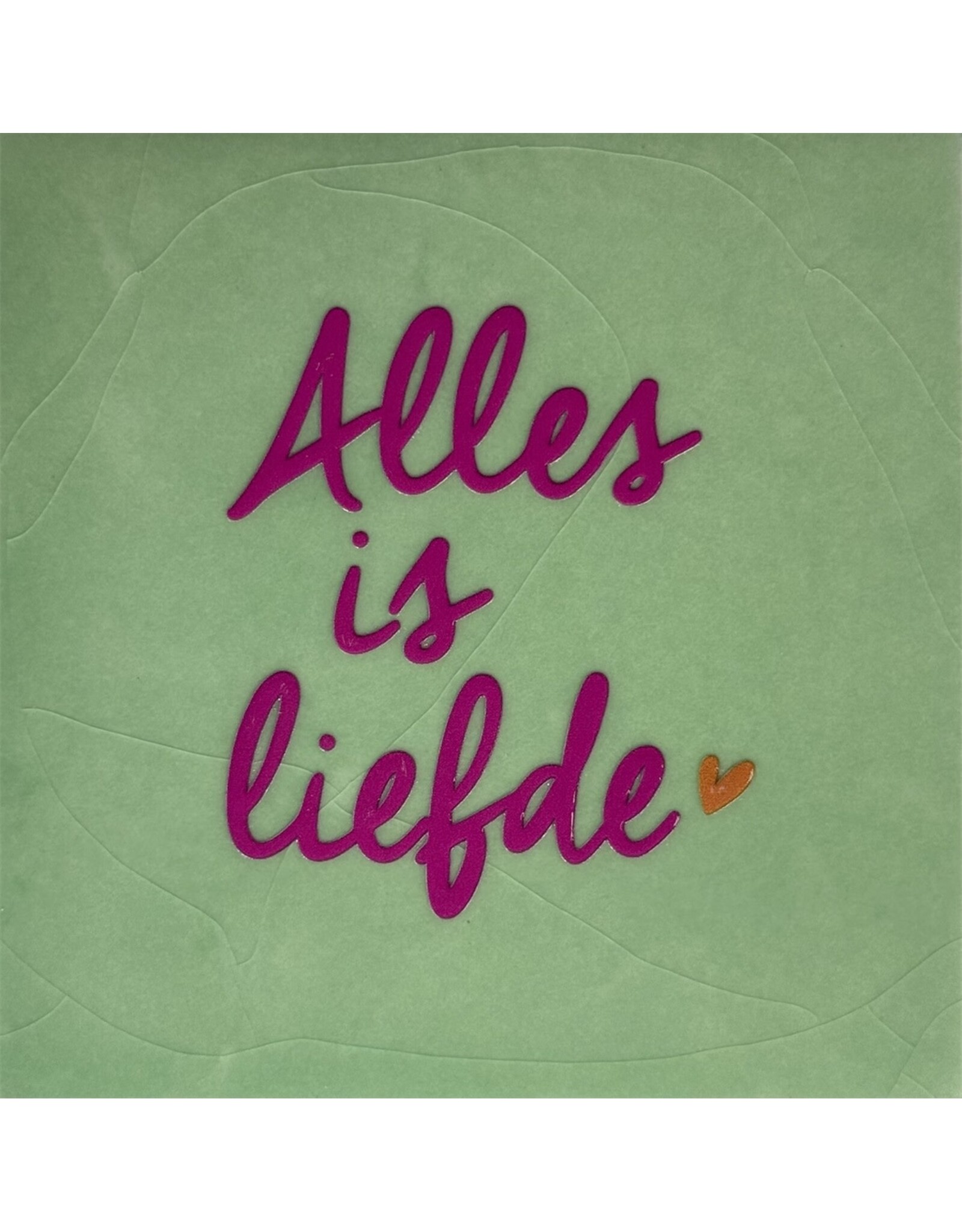 Yett Tegeltje - Love you, Mint/Knalroze - 10x10