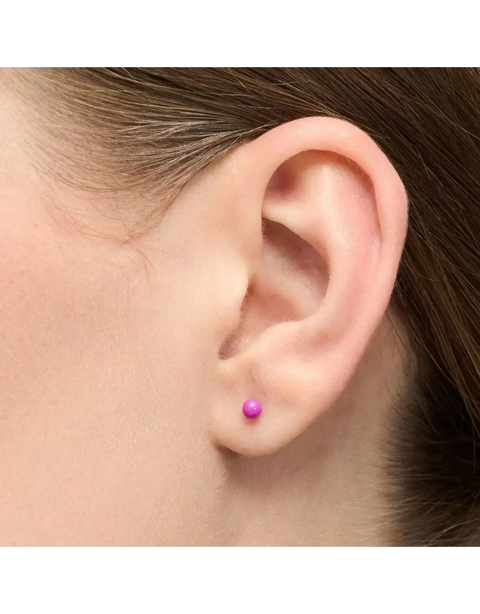 Lulu Copenhagen Oorbel Stud - Color Ball, Electric Fuchsia Pink - Single - 3mm