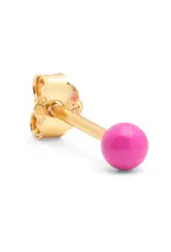 Lulu Copenhagen Oorbel Stud - Color Ball, Electric Fuchsia Pink - Single - 3mm