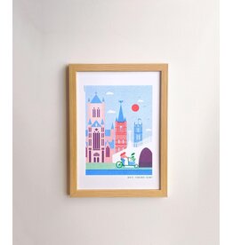 mmmMar A5 Poster, Gent - Drie torens en Fiets