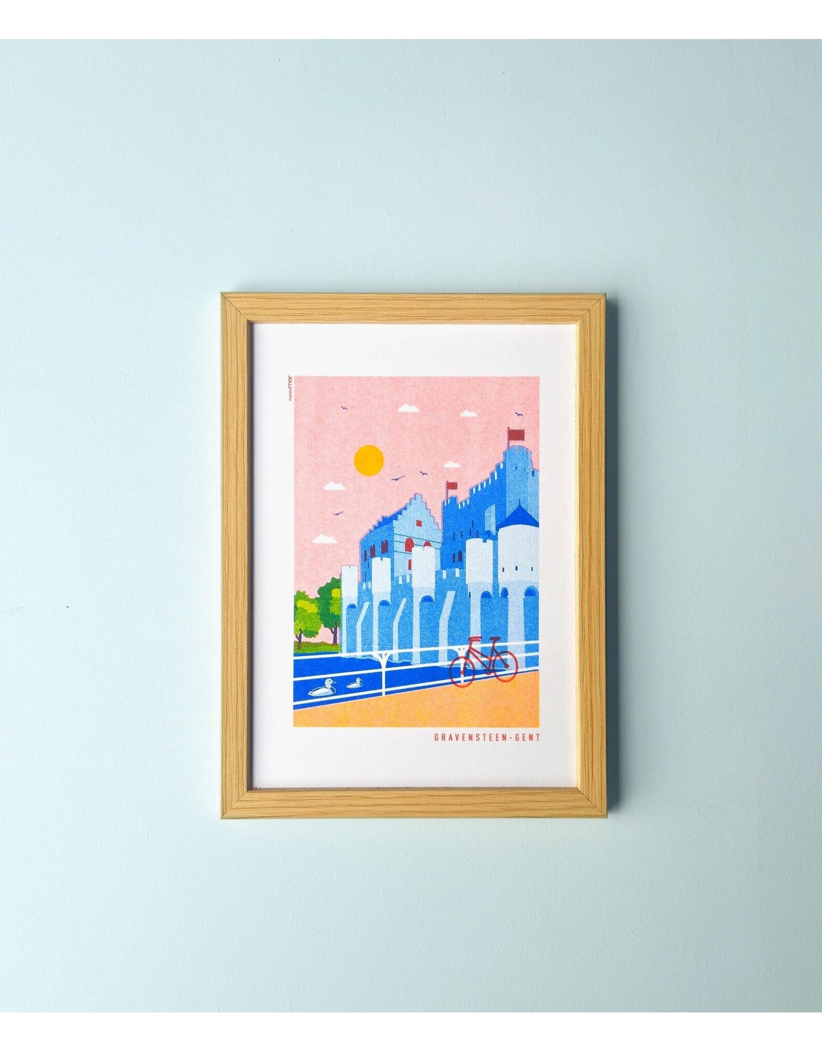 mmmMar A5 Poster, Gent - Gravensteen Fiets
