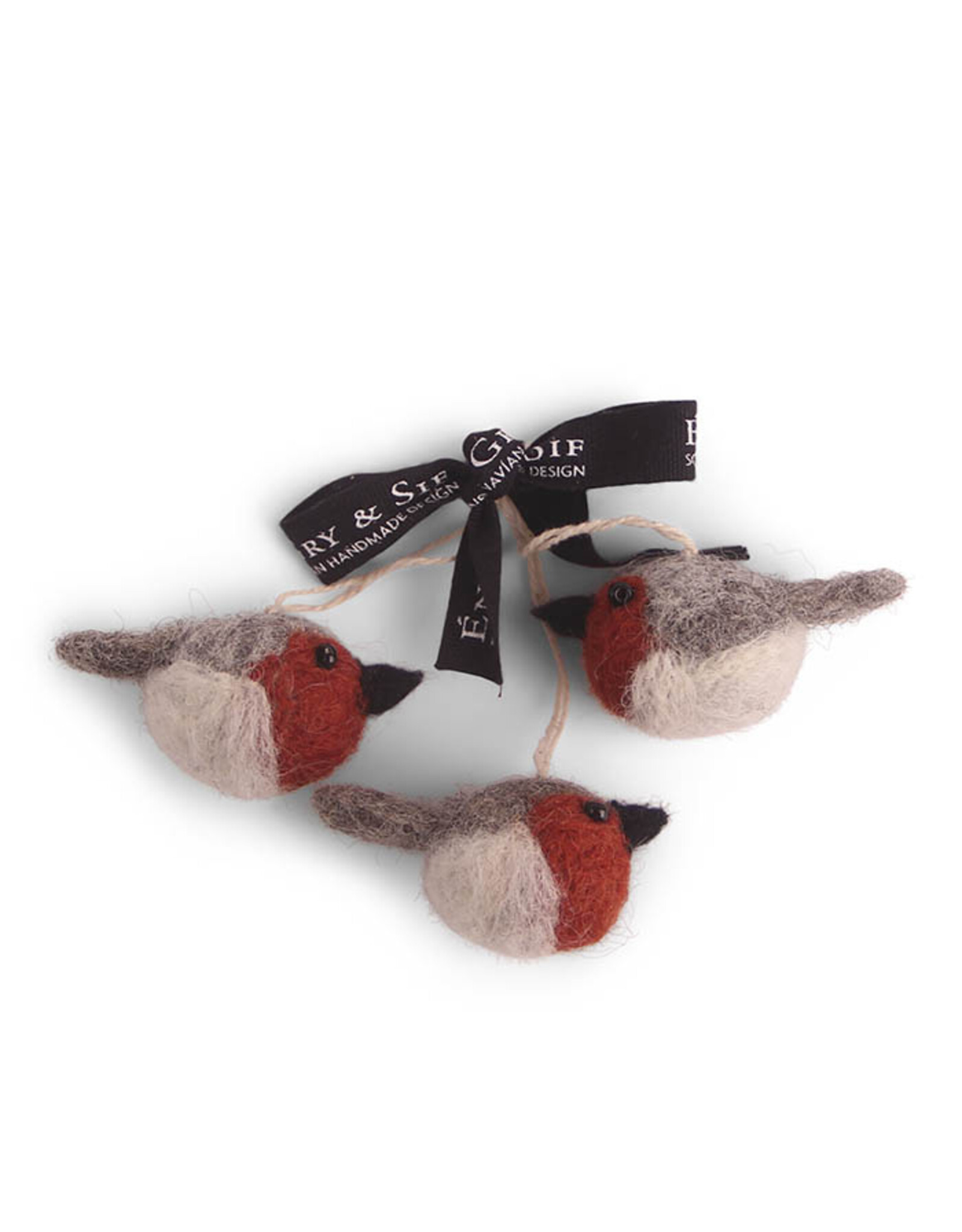 Gry & Sif Mini Roodborstjes - 3st - Ø 2,5 cm