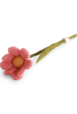 Gry & Sif Vilten Bloem, Anemone w/ Leaf - Dusty Red