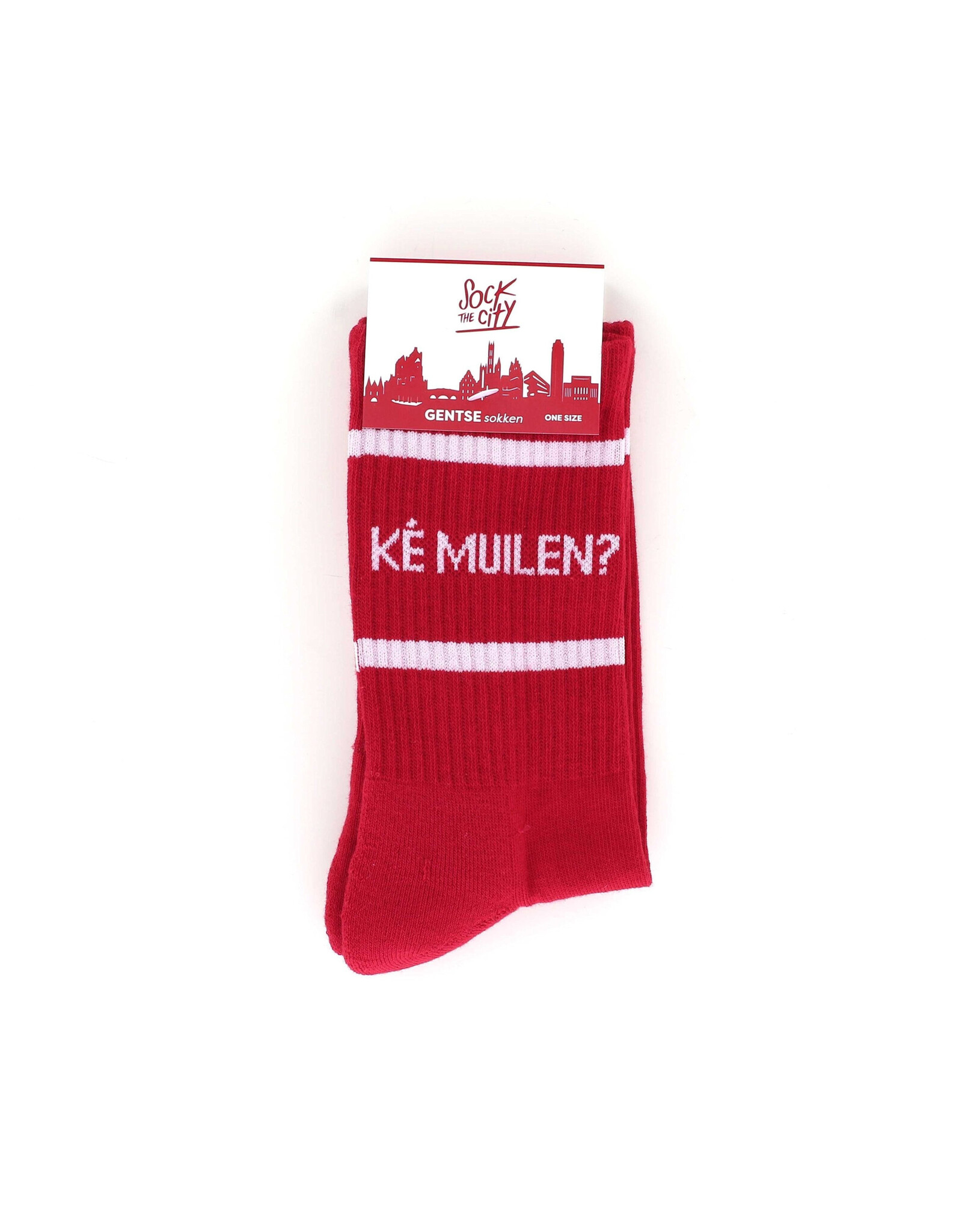 Sock The City Gentse sokken - Ké Muilen, Rood - Katoen - One size