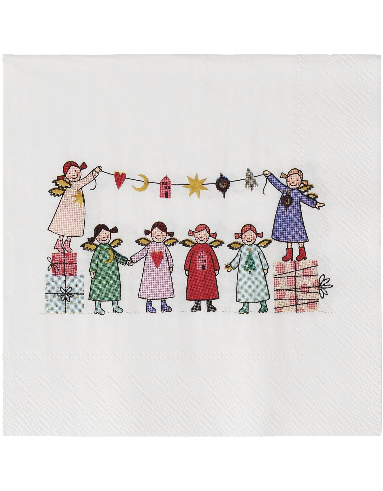 Raeder Servetten - Heavenly Sisters, Wit - 25x25cm