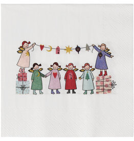 Raeder Servetten - Heavenly Sisters, Wit - 25x25cm