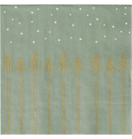 Raeder Servetten - Kerstboom en Sneeuw - 25x25 cm