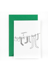 Studio Flash Wenskaart - Washing line - Letterpress Kaart + Envelop