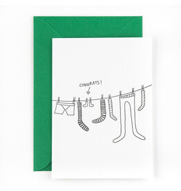 Studio Flash Wenskaart - Washing line - Letterpress Kaart + Envelop