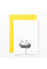 Studio Flash Wenskaart - Stark Baby Nest - Letterpress Kaart + Envelop