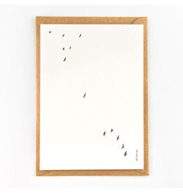 Studio Flash Wenskaart - Birds  - Letterpress Kaart + Envelop