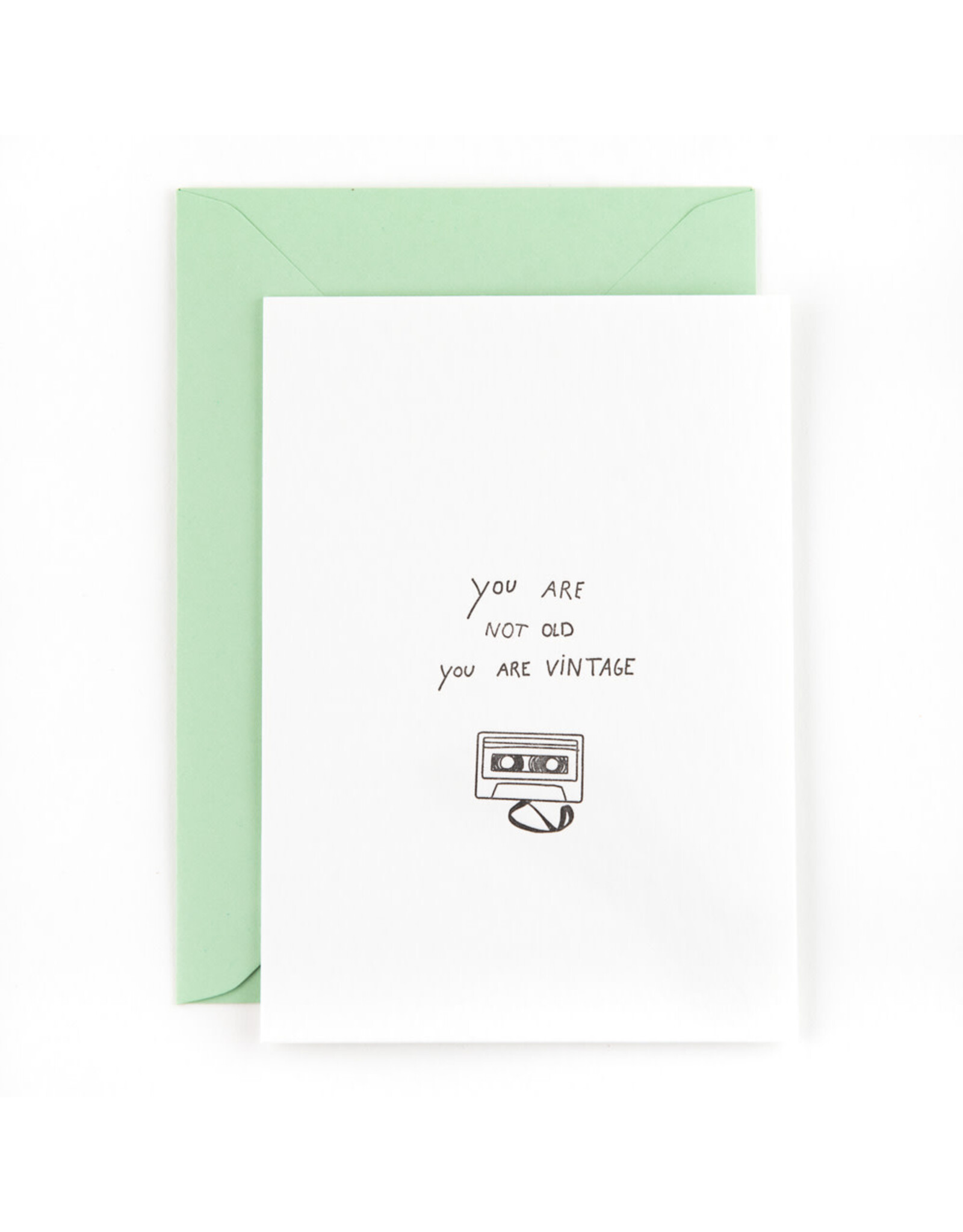 Studio Flash Wenskaart - You are not old, you are vintage - Letterpress Kaart + Envelop