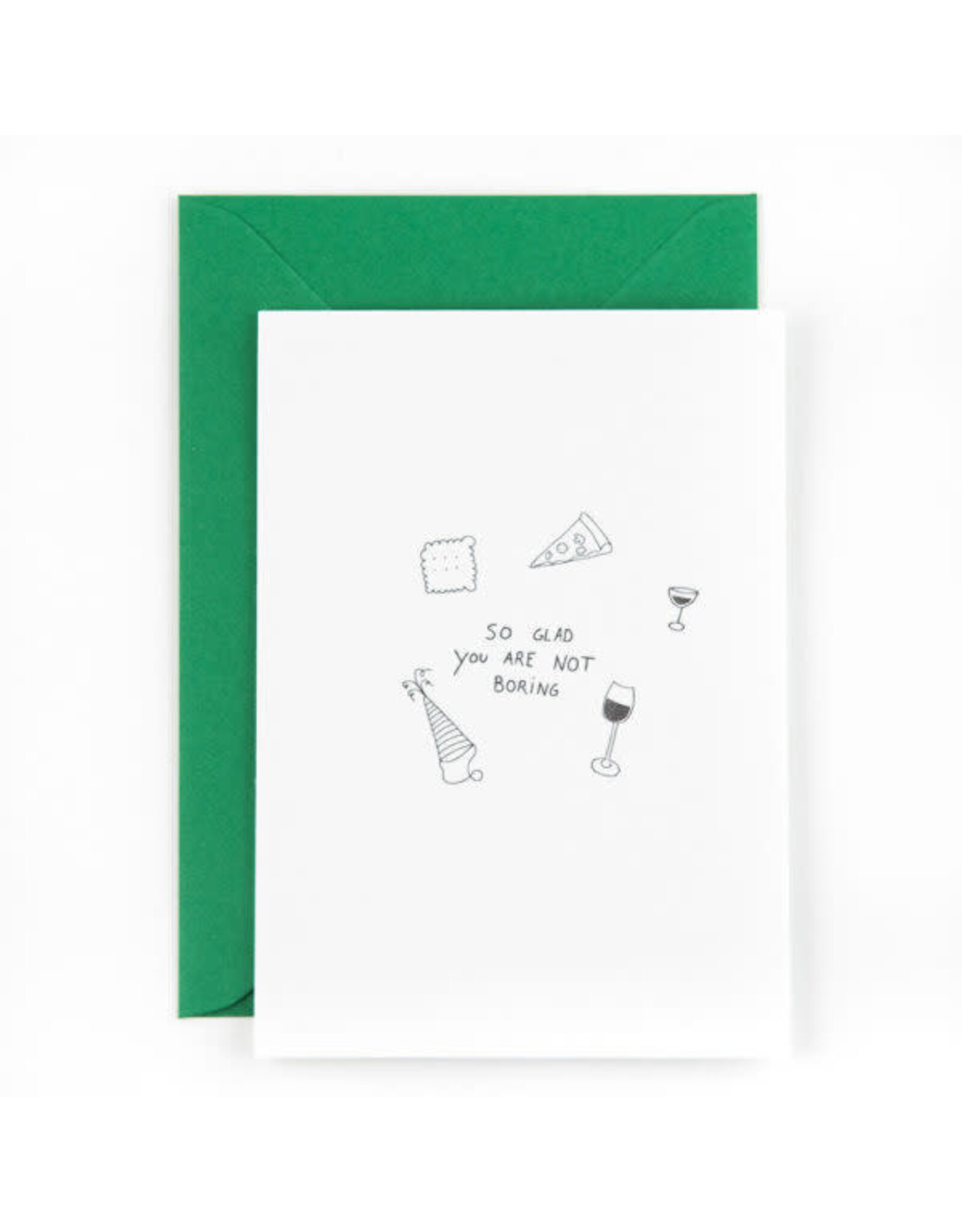 Studio Flash Wenskaart - So glad you are not boring - Letterpress Kaart + Envelop