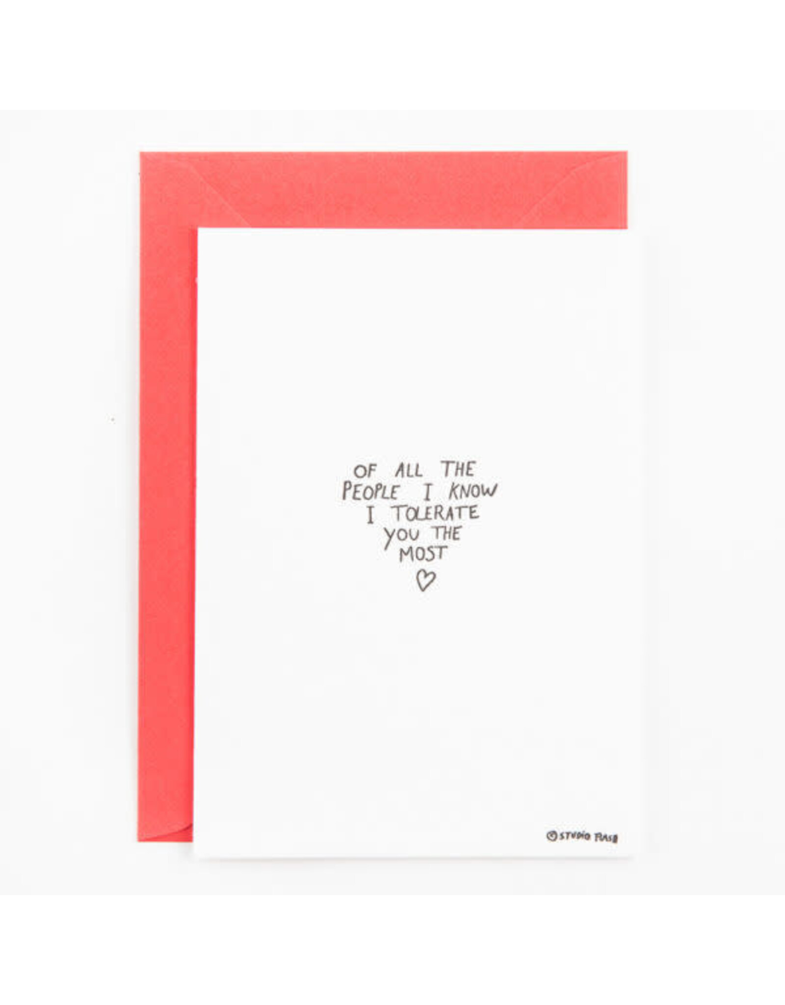 Studio Flash Wenskaart - Of all the people I know - Letterpress Kaart + Envelop