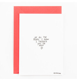 Studio Flash Wenskaart - Of all the people I know - Letterpress Kaart + Envelop