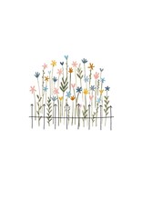 Klein liefs Wenskaart - Tuintje wilde bloemen  - Dubbele kaart + Envelop