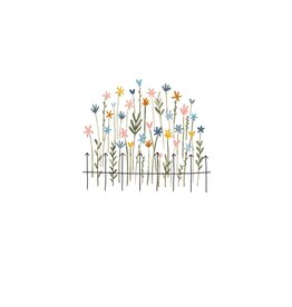 Klein liefs Wenskaart - Tuintje wilde bloemen  - Dubbele kaart + Envelop