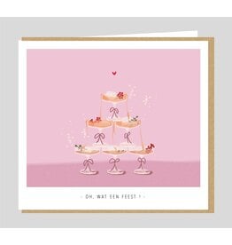 Studio Mie Wenskaart - Oh, wat een feest ! - Dubbele kaart + Envelop