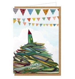 Lieve Claesen Wenskaart - Hoera (T)huis - Dubbele kaart + Envelop