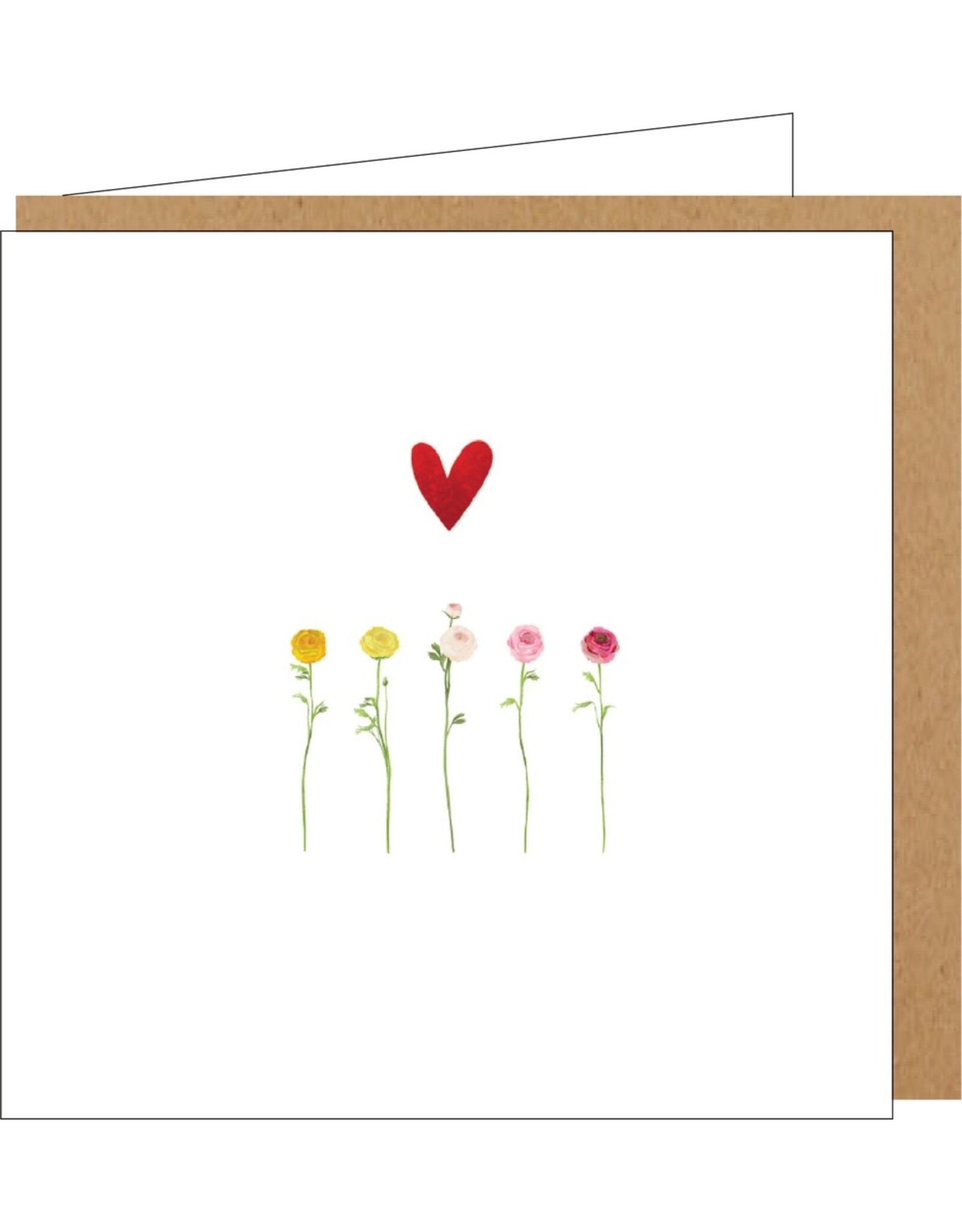 Yon Wenskaart - Rozen - Dubbele kaart + Envelop