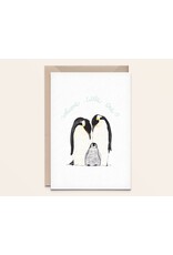Kathings Wenskaart - Pinguïn Family - Dubbele kaart + Envelope