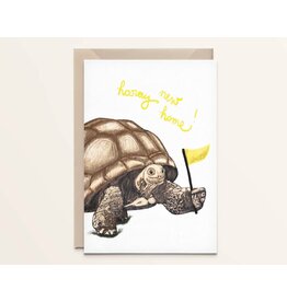 Kathings Wenskaart - Tortoise, New Home - Dubbele kaart + Envelop
