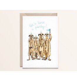 Kathings Wenskaart - Meerkats Party - Dubbele kaart + Envelop